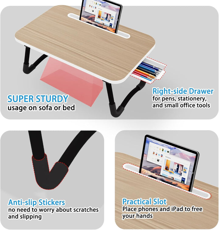 Laptop Bed Desk - Small Laptoptisch für Frühstück im Bett, Arbeitszimmer, Büroarbeit, Gaming, Schrei