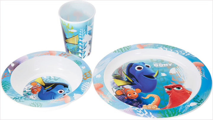 Disney 784450 - Finding Dory 3 teilig Set für Mikrowelle: 2 Teller und 1 Becher in Geschenkpackung 2