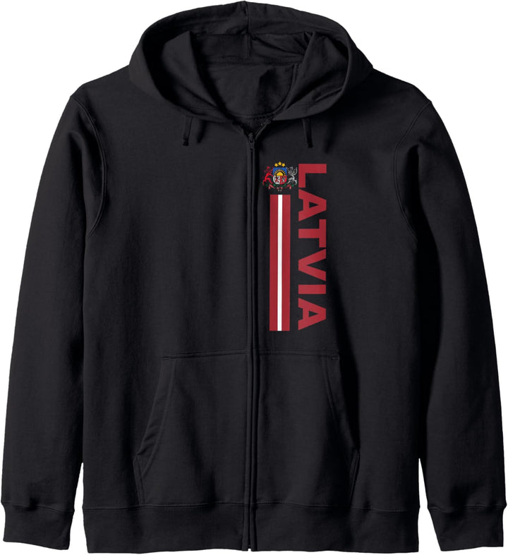 Lettische Sportflagge und Emblem Kapuzenjacke