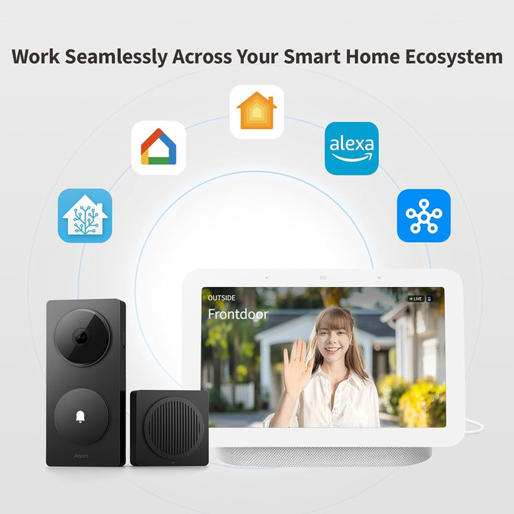 Aqara Smart Türklingel Kamera G410 mit Chime, 2k, Homekit-Sicherheits-Video, 2-Wege Audio, Integrier