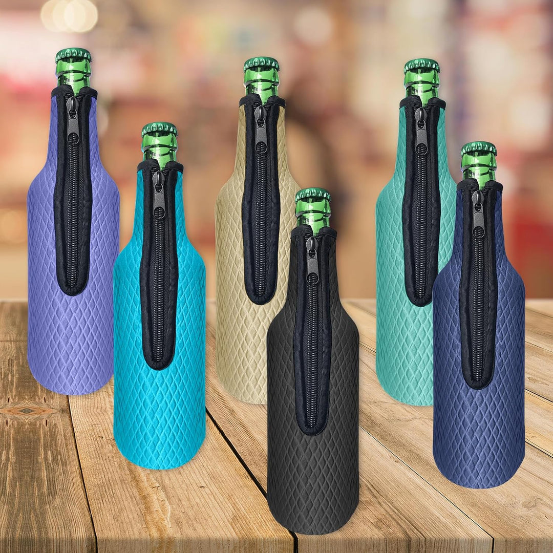 Klyrith 6 x 500ml/16 oz Bier Flaschenkühler, Isolierte Neopren Tasche für Bierflasche mit Reissversc