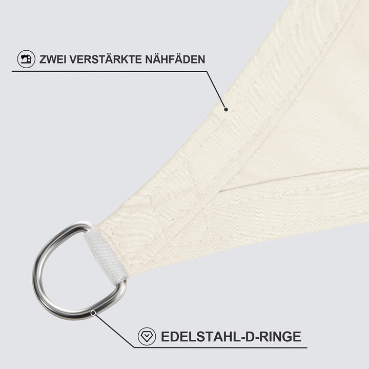 Sunnylaxx 4x4m Sonnensegel Quadrat, Wasserdicht Sonnenschutz Sunsegel Color Helles Khaki, 95% UV-Sch