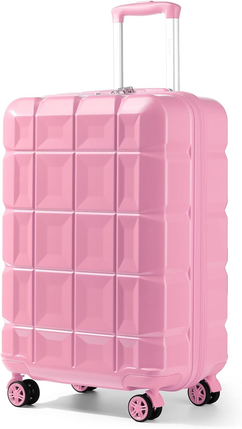 KONO Handgepäck Koffer Trolley Handgepäck 54cm Zwillingsrollen ABS Hartschalenkoffer Reisekoffer mit