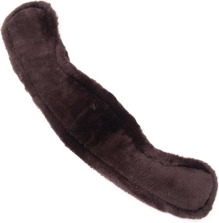 Merauno® Lammfell Mondgurt Sattelgurt anatomischer Dressurgurt (Kurzgurt) mit konkaver Sichelform, R