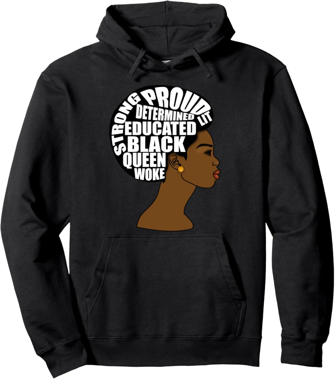 Strong Black Educated Melanin Afro Black Pride Pullover Hoodie