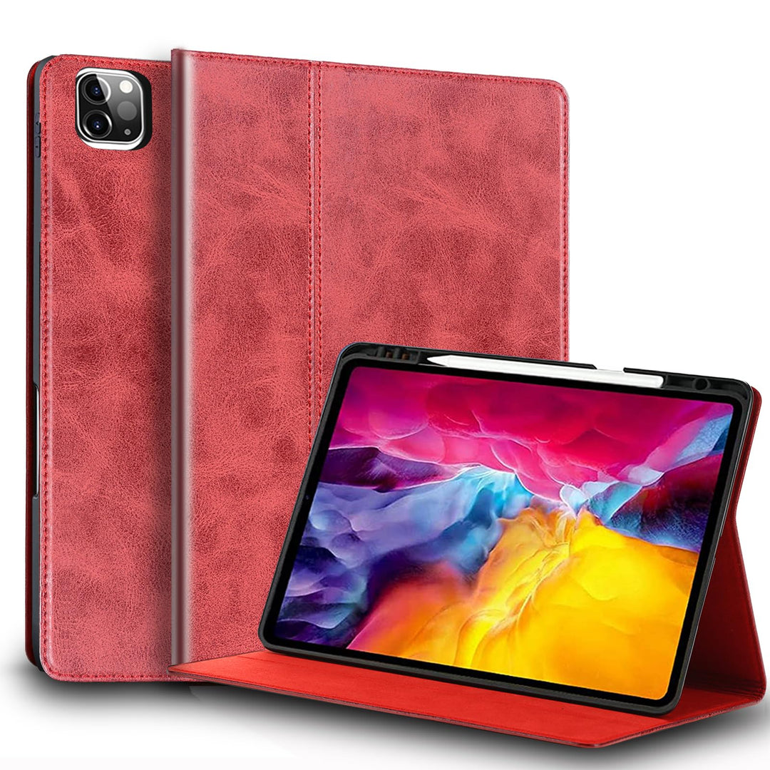 Gexmil Hülle für iPad Pro 11 Zoll 4./3./2./1. Generation 2022/2021/2020/2018 Echt Leder Hülle mit St