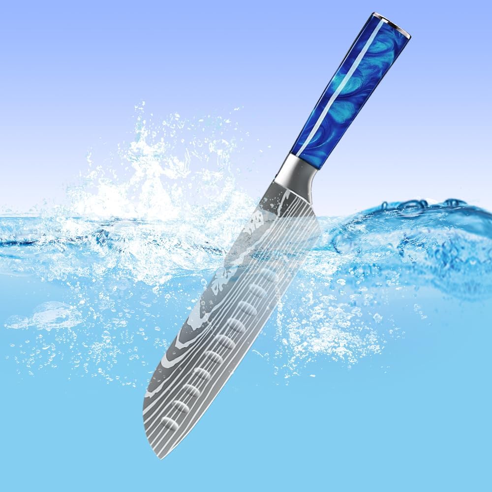 MDHAND Küchenmesser, Kochmesser Universalmesser 18cm Santoku Messer Küchenmesser Scharfe aus Deutsch