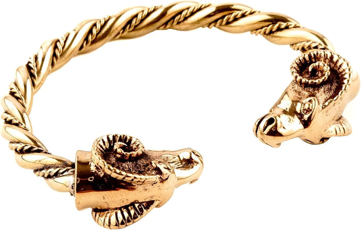Windalf Schmaler Vikings Frauen Armreif RAMINA 5.4 cm Wikinger Armschmuck Handarbeit aus Bronze