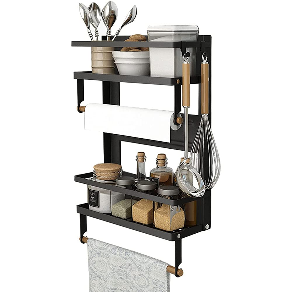 Magnetisches Gewürzregal für Kühlschrank, Küchenregal Ohne Bohren aus Edelstahl, Magnetisches Kühlsc