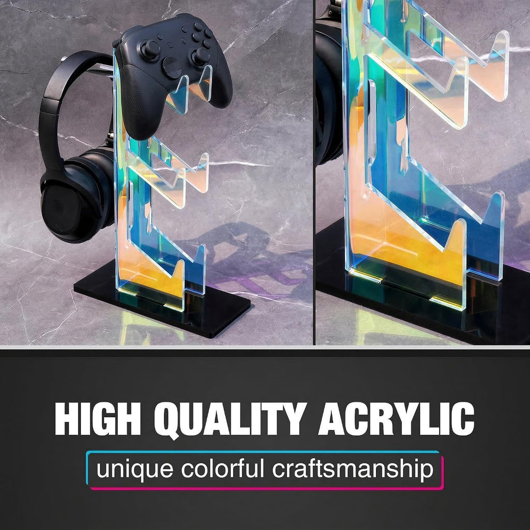 NiHome Iridescent Acrylic 3-Tier Game Controller Headset Halterung Für Ps5 Xbox One Switch, Farbenfr