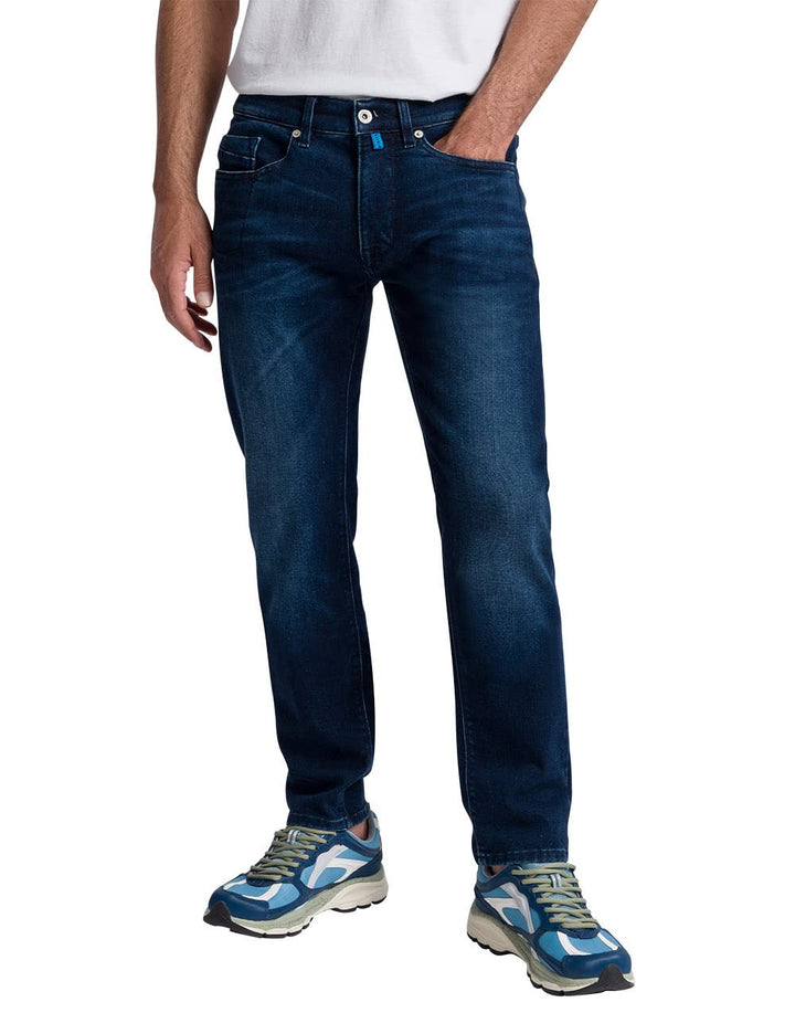 Pierre Cardin Herren Antibes Jeans 30W / 32L Dark Blue Used Whisker, 30W / 32L Dark Blue Used Whiske