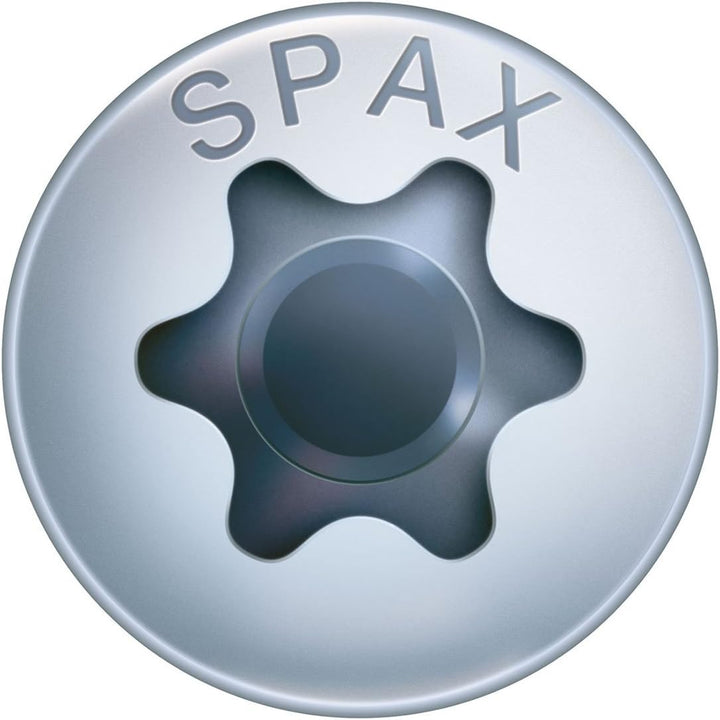 SPAX Universalschraube, 6,0 x 80 mm, 200 Stück, T-STAR plus, Halbrundkopf, Vollgewinde, 4CUT, WIROX