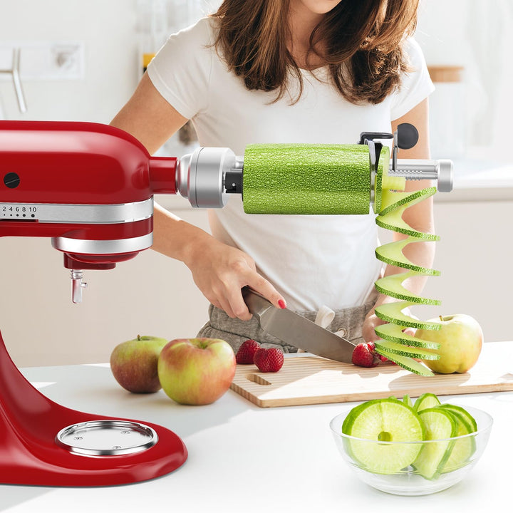 Bestand Spiralschneider-Aufsatz (5 Klingen) kompatibel mit KitchenAid Standmixer, kommt mit Schäler,