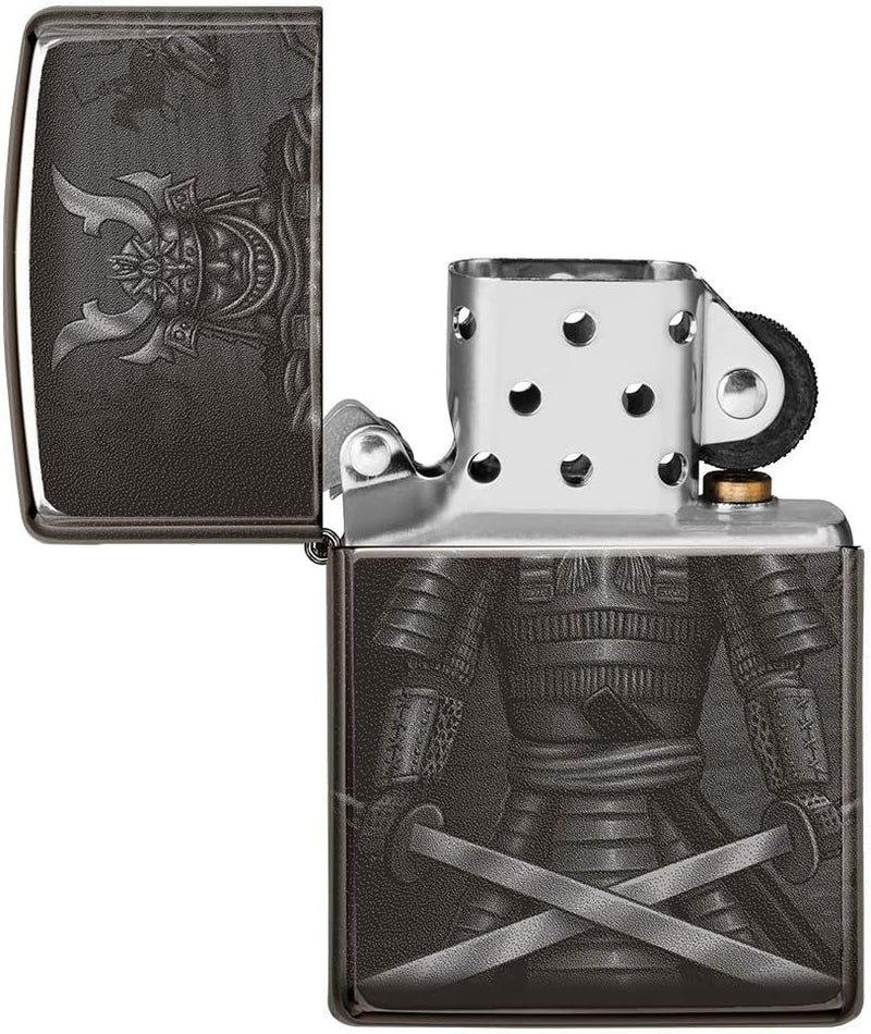 ZIPPO 49292 – Sturmfeuerzeug, Samurai, 360° Photo Image, High Polish Black, nachfüllbar, in hochwert