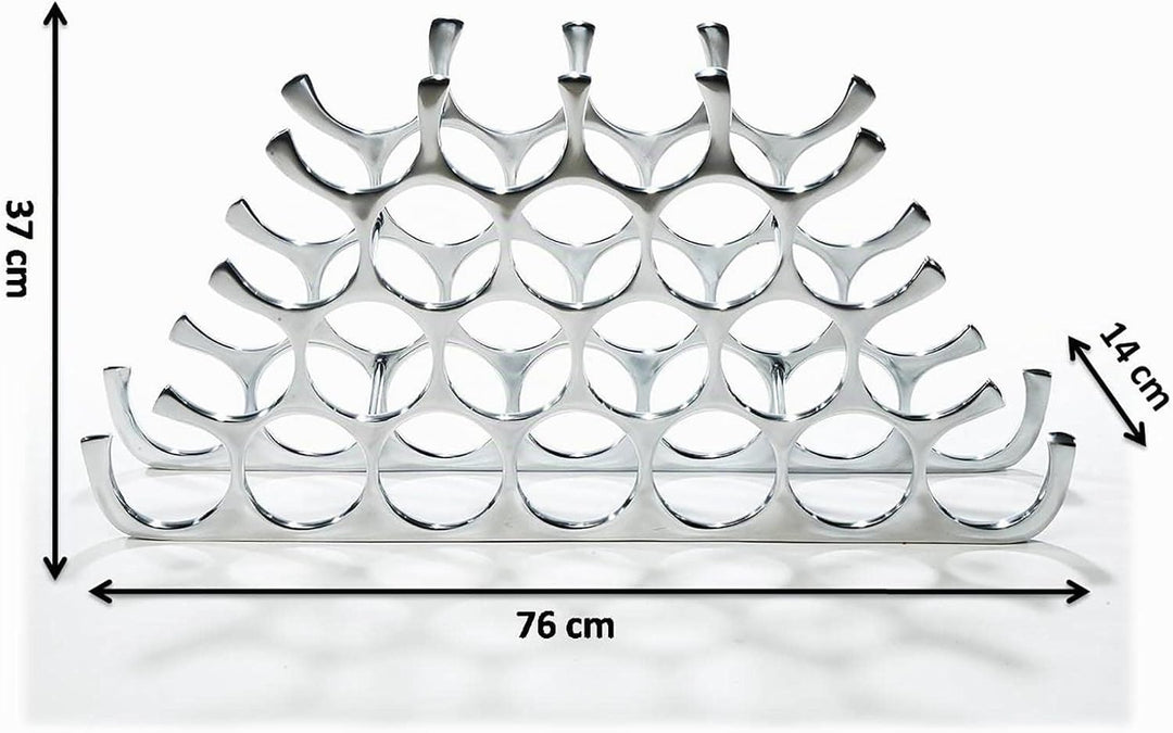 Kobolo Weinregal Circle, 76x14x37 cm, Silber, Metall-Aluminium, modernes &amp; platzsparendes Flaschenre
