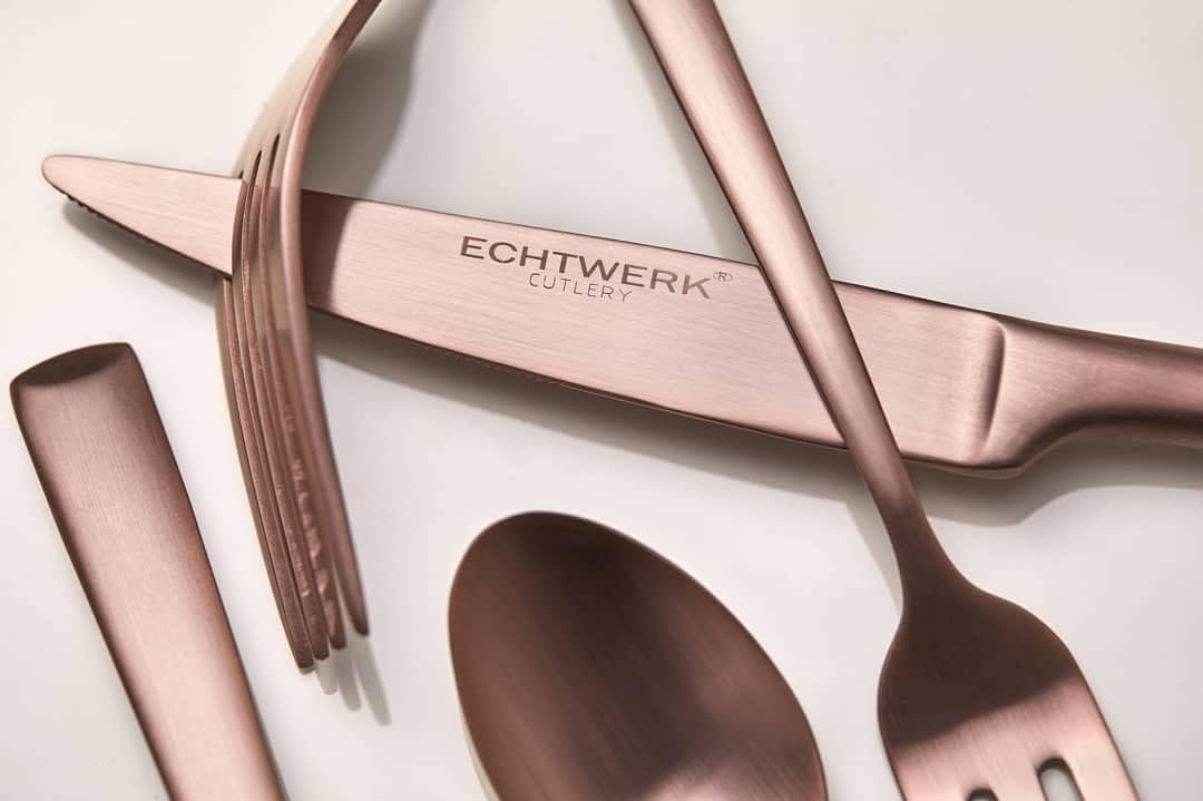 Echtwerk Tafelbesteck "Avelino" 30 teilig, Edelstahl 18/10, Bronze mattiert, 24, 5 x 4, 8 cm, 30 Ein