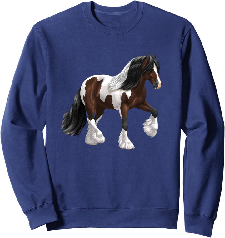 Hübsches braun-weiss schecke Gypsy Vanner Tinker Pferd Sweatshirt