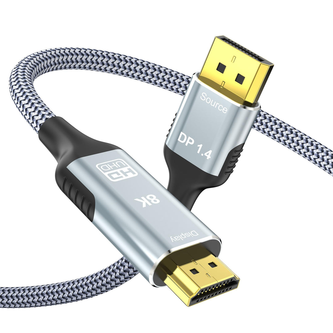 8K DisplayPort auf HDMI Kabel 3M, Unidirektionaler DP Quelle zu HDMI Display, 8K@60Hz, 4K@240Hz, Dis