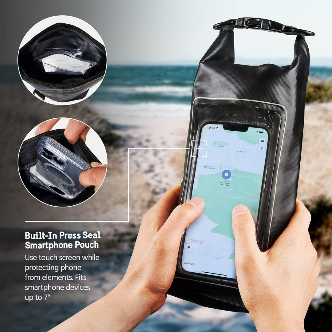 Pelican Marine Wasserdichter Roll-Top Dry Bag Dry Bag - Stealth Black, Dry Bag - Stealth Black