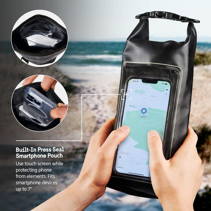 Pelican Marine Wasserdichter Roll-Top Dry Bag Dry Bag - Stealth Black, Dry Bag - Stealth Black