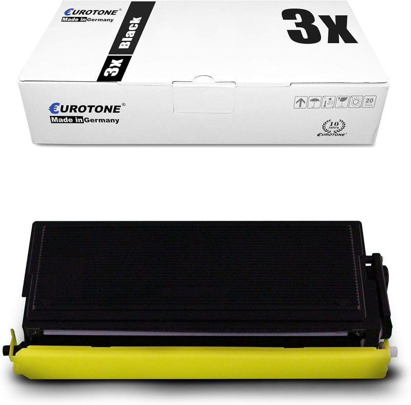 3X Eurotone Toner für Brother Fax 4750 5750 8350 8360 8750 P PLT ersetzt TN6600 3x Black, 3x Black