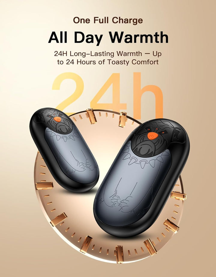 Handwärmer Wiederaufladbar 2 Pack, 8000mAh Handwärmer Elektrische, Taschenwärmer Single 24 Stunden L