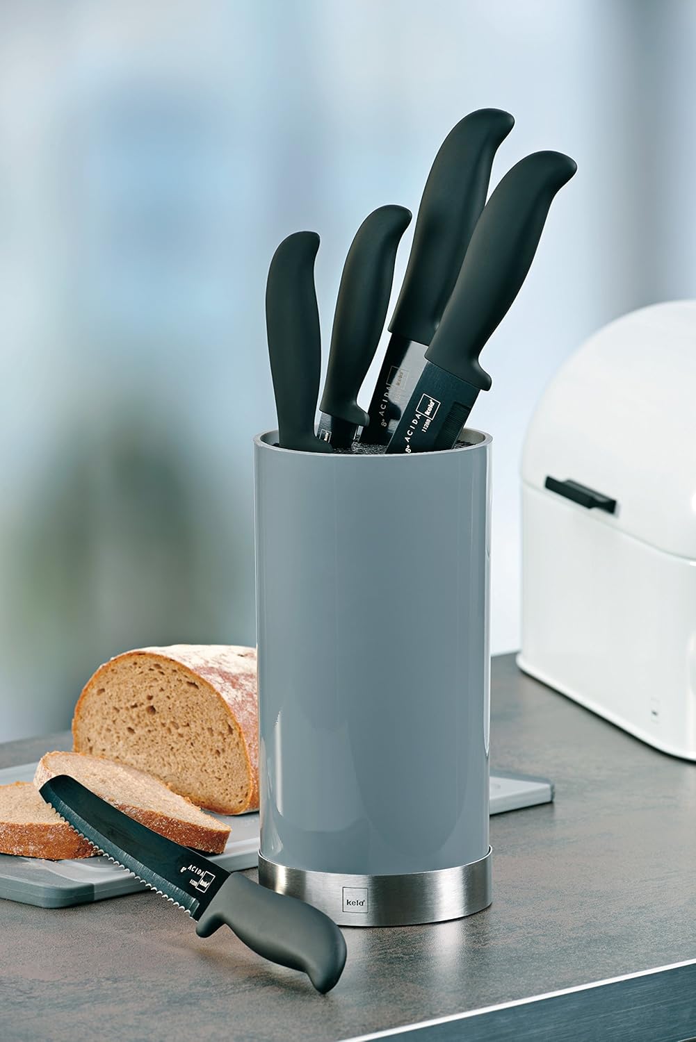 Kela Messerblock Acida 11288 grau, Grau