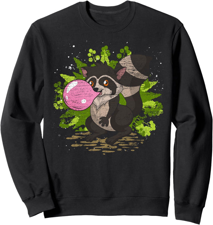 Trash Panda Waldbewohner Kaugummi Wald Tier Waschbär Sweatshirt