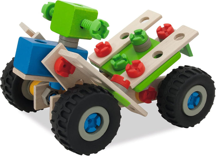Eichhorn 100039028 - Constructor-Buggy 110-tlg., Holz-Konstruktions-Set, 4 Verschiedene Modellvarian