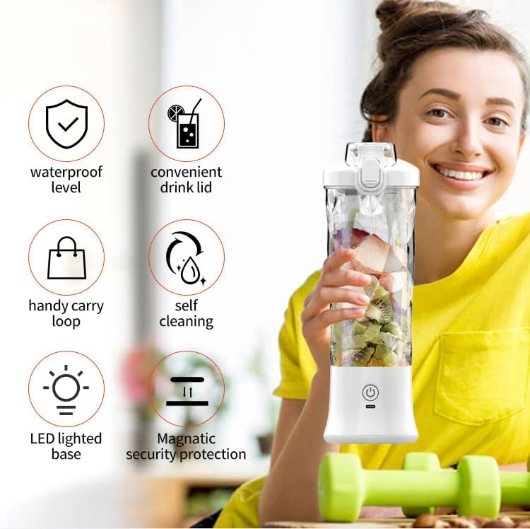 Tragbarer Mixer, persönlicher Mixer für Shakes und Smoothies, USB-wiederaufladbar, Mini-Entsafter mi