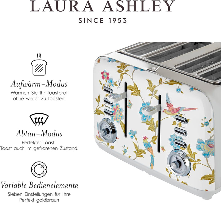 Laura Ashley Toaster und Wasserkocher Set von VQ (Elveden Weiss, Elektrischer Wasserkocher und 4-Sch