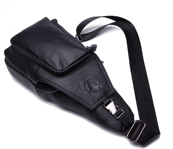 HARPIMER Rindleder Schultertasche, Novatech Rindleder Sling Rucksack Herren, Umhängetasche, Brusttas