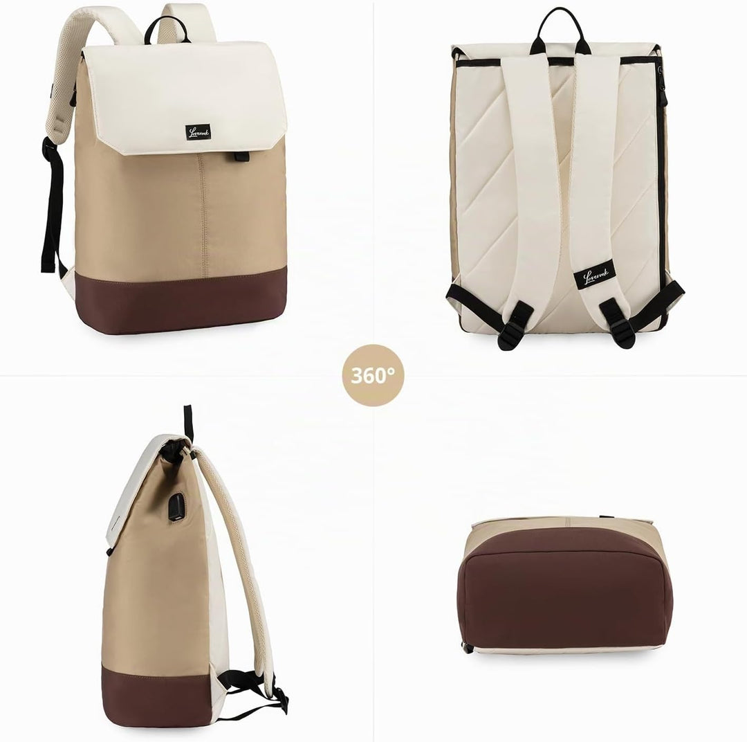 LOVEVOOK Rucksack Damen, Gross Wasserdichter Laptop Daypack Reiserucksack Arbeitstasche Elegant mit