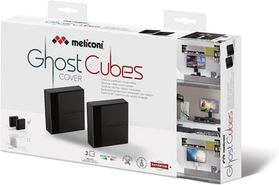 Meliconi 480524 Ghost Cubes Cover Black Stapelbare Kabelkanal schwarz Black Cover, Black Cover