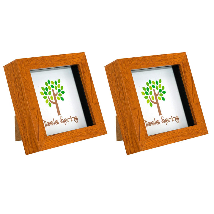 Nicola Spring 3D-Schattenbox-Fotorahmen - 10 x 10 cm (4 x 4 Zoll) - 2er-Pack - 3D-Fotorahmen aus dun