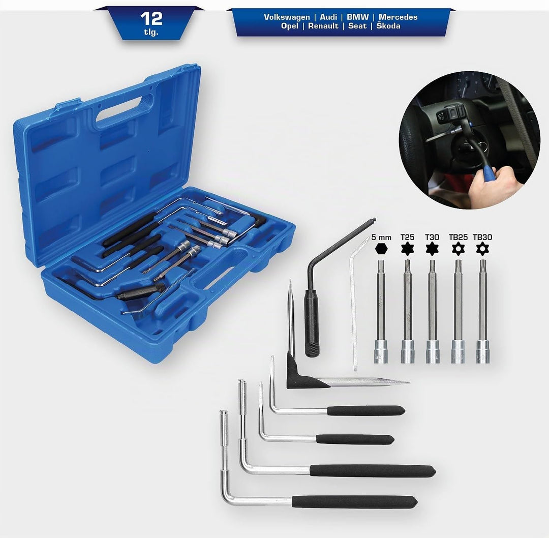 BRILLIANT TOOLS BT511150 Airbag-Demontage-Satz, 12-tlg [Powered by KS TOOLS]