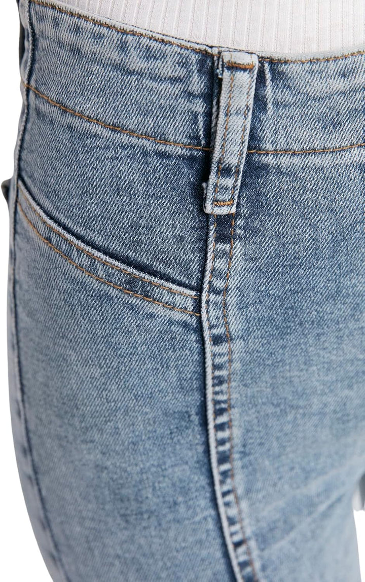 TRENDYOL Damen Herren Basic Hoher Bund Flared Jeans 34 Blau, 34 Blau