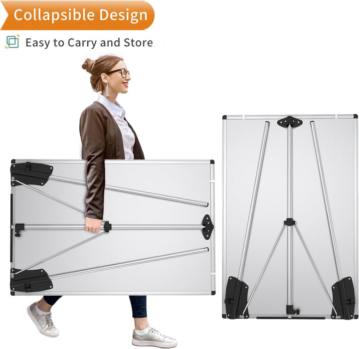 VIZ-PRO Whiteboard/Flipchart-Staffelei, höhenverstellbar, nicht magnetisch, trocken abwischbar, 90 x