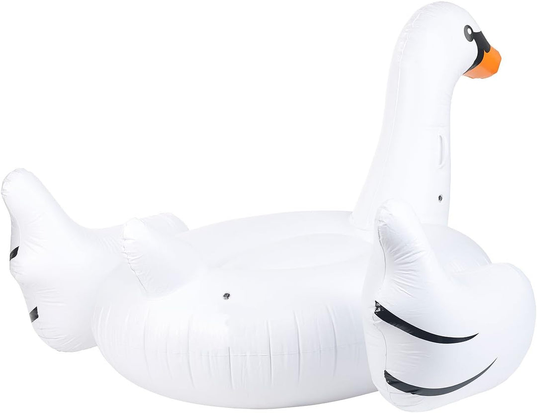 infactory Schwimmtier: Aufblasbarer XXL-Schwan, Badeinsel, 177 x 165 x 110 cm, bis 90 kg (Aufblasbar