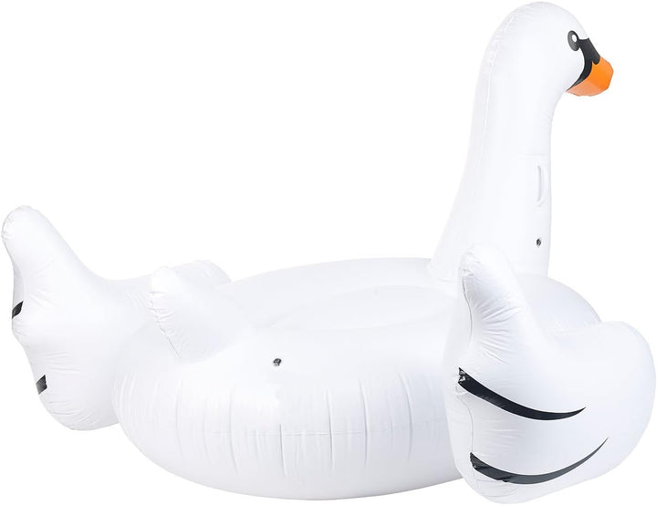 infactory Schwimmtier: Aufblasbarer XXL-Schwan, Badeinsel, 177 x 165 x 110 cm, bis 90 kg (Aufblasbar