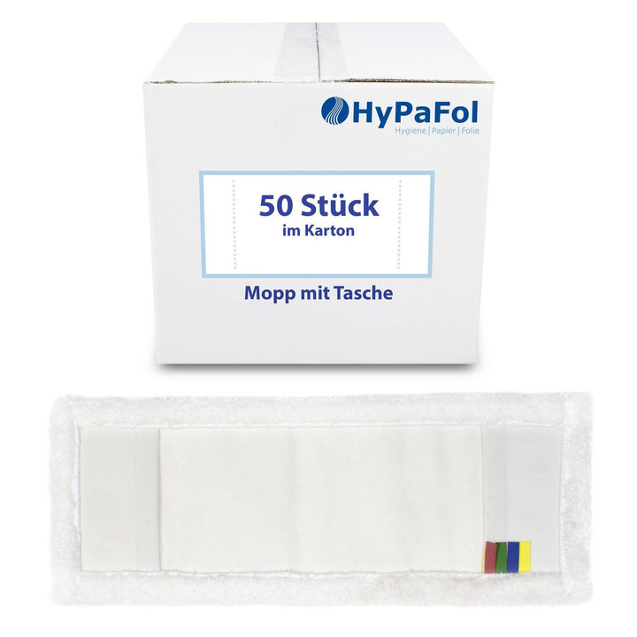 Profi Wischbezug aus Mikrofaser | 50cm Breite | 50er-Pack | für alle Bodenarten und Bodenwischer | E