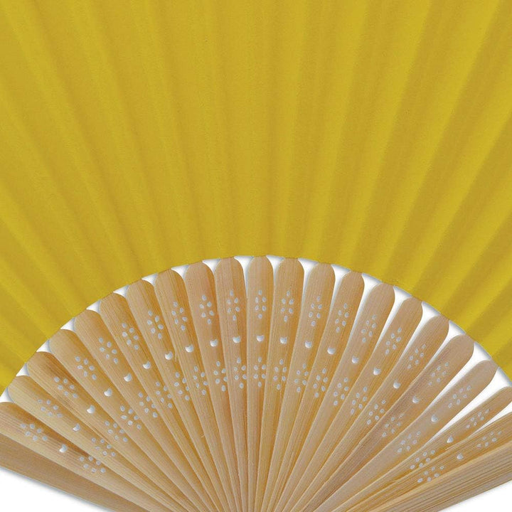 OLILLY Handfächer aus weissem Papier und Bambus für Hochzeiten (Gelb, 50 Handfächer) Gelb 50 Handfäc