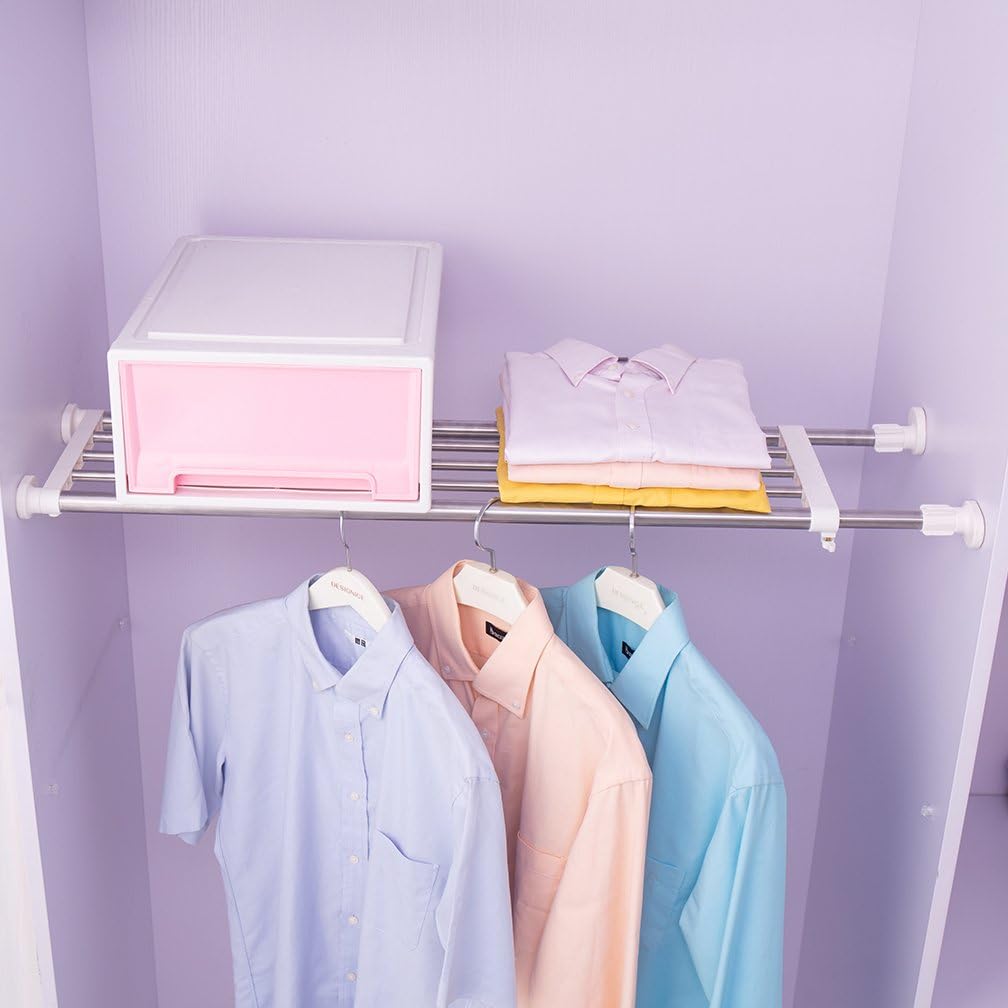 Hershii Erweiterbarer Schrank Teiler Kleider organisator Teleskopstangen Regal Hängende Stange Schwe