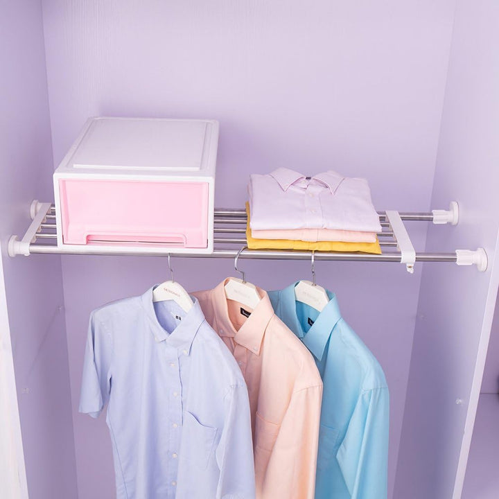 Hershii Erweiterbarer Schrank Teiler Kleider organisator Teleskopstangen Regal Hängende Stange Schwe