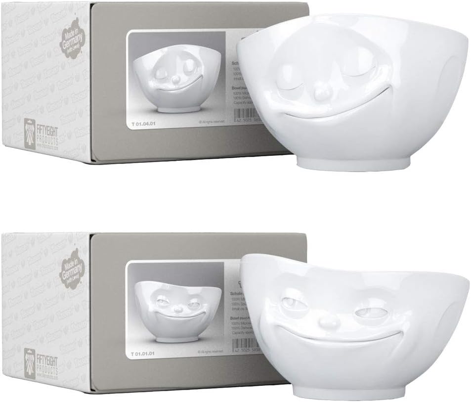 Fiftyeight Schalen Set, 2-er Set glücklich + grinsend Müslischale
