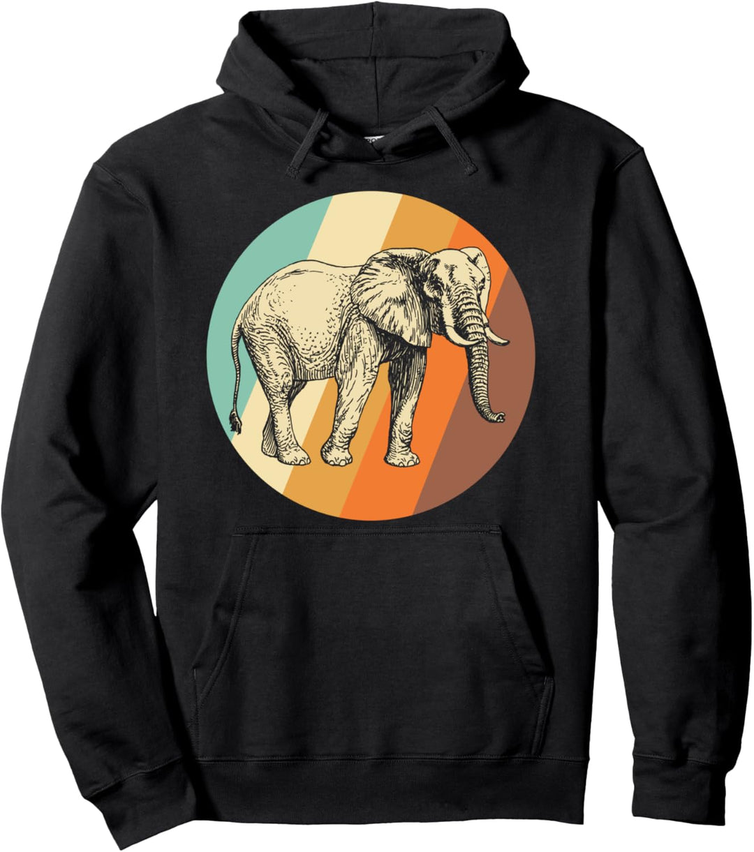 Elefant Vintage Retro Elefant Pullover Hoodie