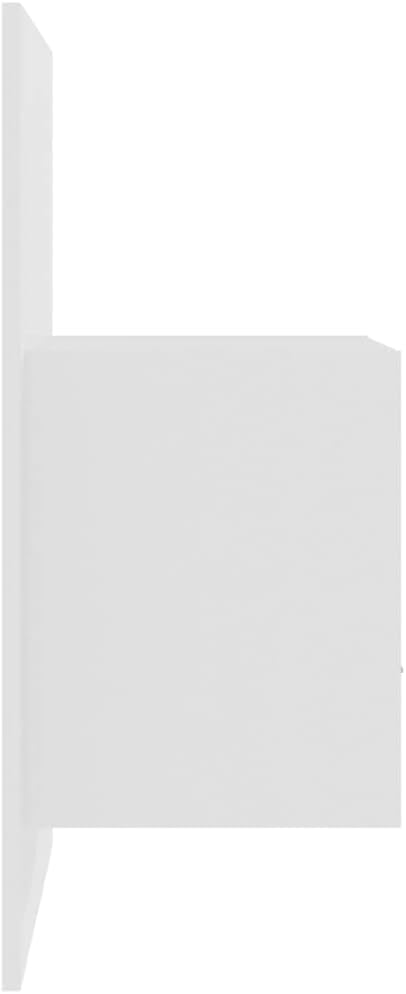 FIRBNUS Nachtkommode Nachtkasten Nachtschränkchen Wand-Nachttisch Hochglanz-Weiss Holzwerkstoff 48,5