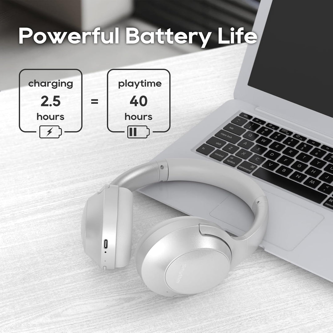 Srhythm NiceComfort 45 Active Noise Cancelling Headphone, drahtlose Bluetooth-Kopfhörer mit Transpar