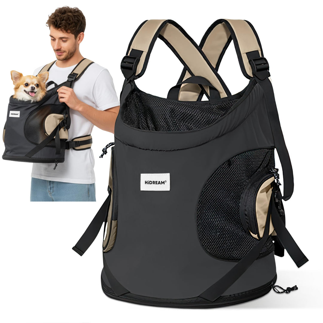 ALLSOPETS Hundetragerucksack, Tragbarer Haustiertragerucksack für Katzen Hunde Welpen, Integrierter