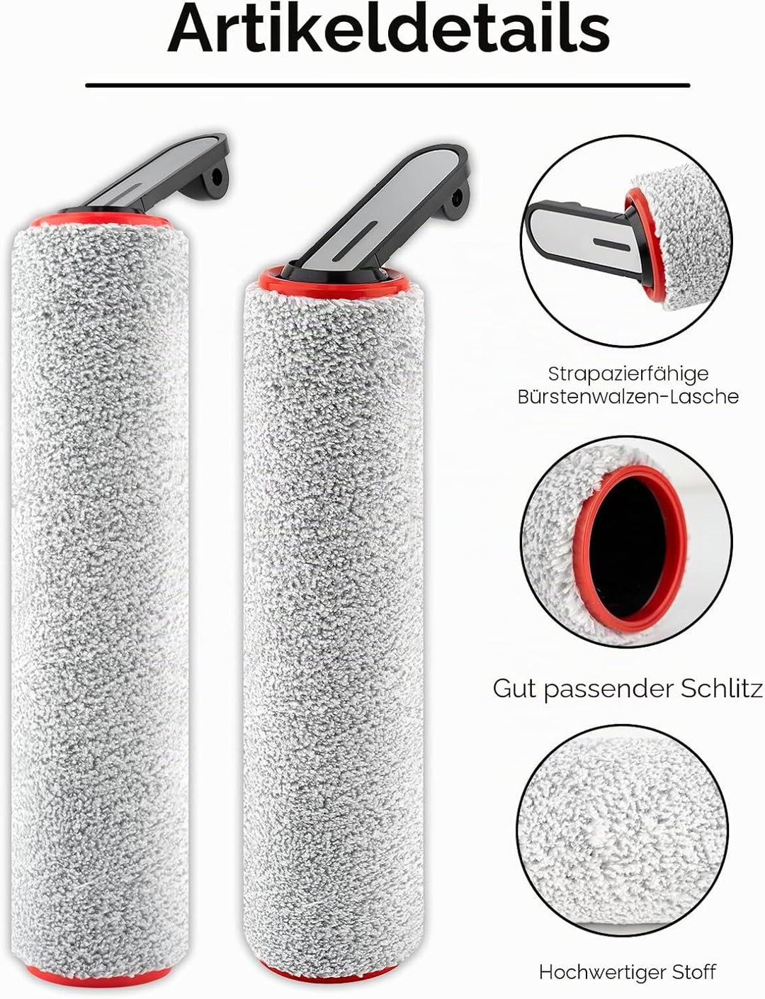 (3 Stück) H14 Pro Ersatz rollenbürsten kompatibel mit Dreame H14 Pro Nass- und Trockensauger, Rollen